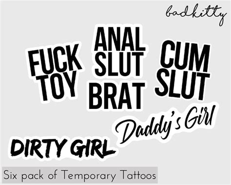 six pack of bdsm temporary tattoos kinky tattoo etsy