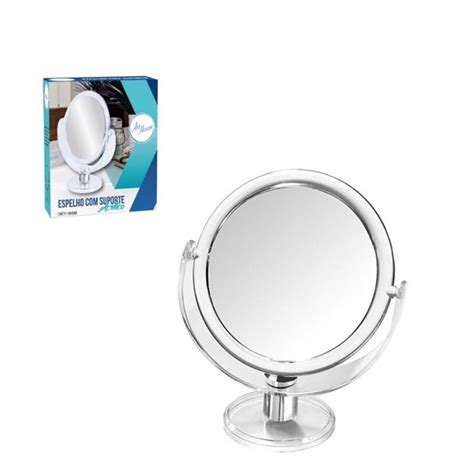 espelho dupla face aumento 2x mais designer de sobrancelha make giratório 360° maquiagem