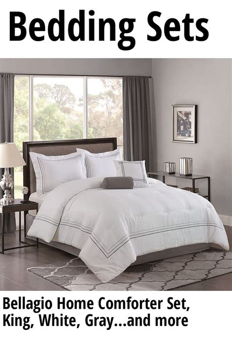 Bellagio Home Comforter Set King White Gray Comforter Sets