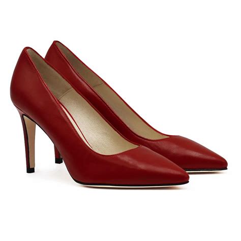 Escarpins cuir lisse rouge talon haut fabriqués main | JULES & JENN