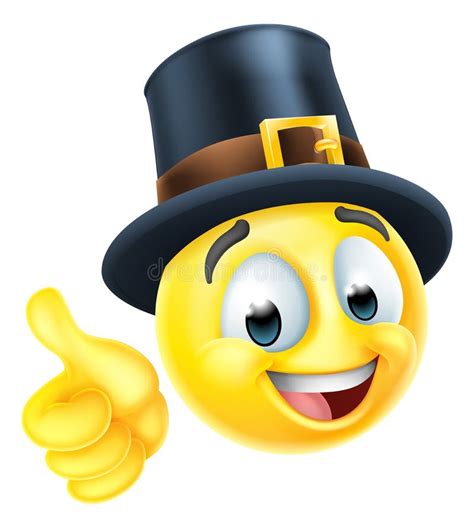 Thanksgiving Pilgrim Emoticon Emoji Cartoon Icon Stock Vector