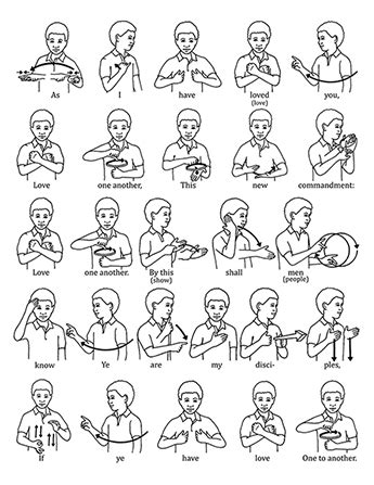 How to express your love and affection in many different languages with recordings for some of them. Sign Language for "Love One Another"