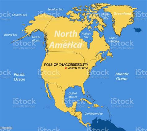 Ilustración De Mapa Esquemático Del Vector América Del Norte Polo De