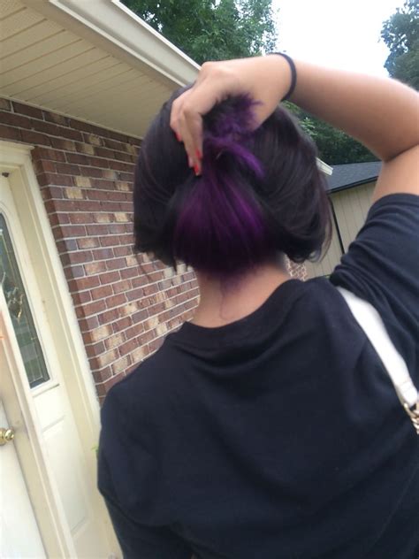 Purple Underneath Blackbrown Hair Color De Pelo