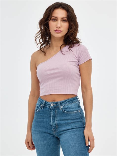 Camiseta Crop Escote Asim Trico Camisetas Mujer Inside
