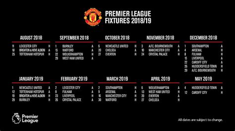Details about the fixtures for the spurs first team in the 2021/22 season. Premier League 18-19 fixture guide: Manchester United ...