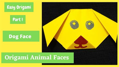Origami Dog Easy Origami Dog Face Paper Crafts For Kids Youtube