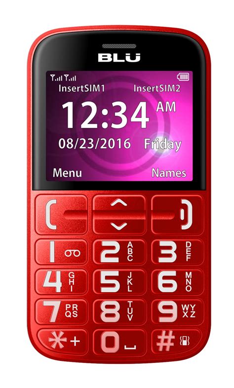 Blu Joy J010 Unlocked Gsm Senior Friendly Phone Red