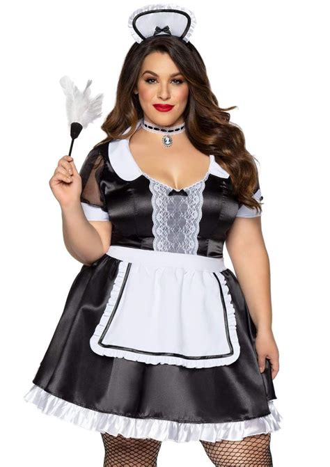 Classic French Maid Plus Size Halloween Costume Leg Avenue