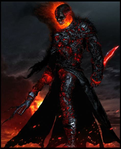 Character Ghost Rider Dark Fantasy Art Medieval Fantasy
