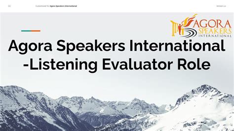 Agora Speakers International Role Listening Evaluator Youtube