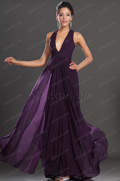 Edressit New Adorable Halter Dark Purple Evening Dress 00130806