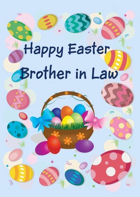 Happy Easter Brother-in-law (Easter eggs/basket) card | Easter egg basket, Happy easter, Easter ...