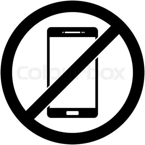 No Phone Telephone Cellphone And Stock Vector Colourbox