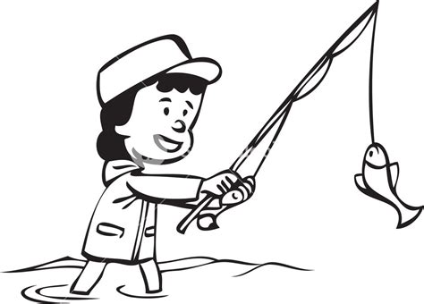 Fishing Clipart Black And White Catching Fish Pictures On Cliparts Pub