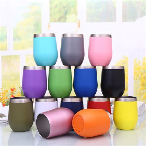 Oz Wine Tumbler Styles Egg Shaped Cup Insulated Stainless
