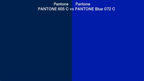 Pantone 655 C Vs Pantone Blue 072 C Side By Side Comparison