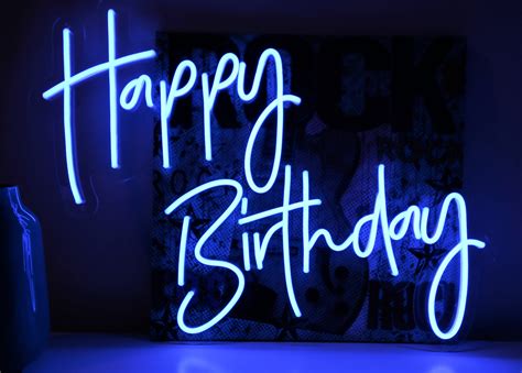 Happy Birthday Multicolor Rgb Neon Sign 33 X 30 With Dimmerus Seller