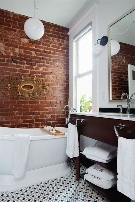 20 Inspiring Bathrooms Featuring Exposed Brick Brick Bathroom Brick