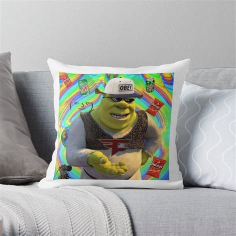Mlg Shrek Throw Pillow For Sale By Itzsenpai Redbubble