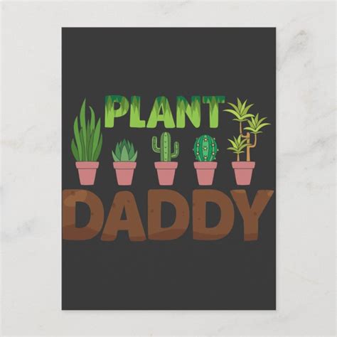 Plant Daddy Succulent Introvert Gardener Father Postcard Uk