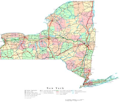 Printable New York State Map With Cities