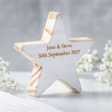 Personalised Engraved Wooden Star Keepsake Edge Inspired