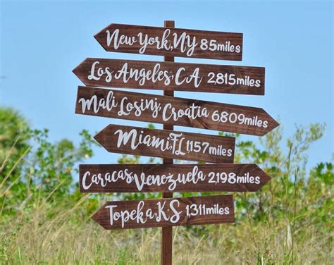 Rustic Directional Destination Wood Sign T For Parents Friends And