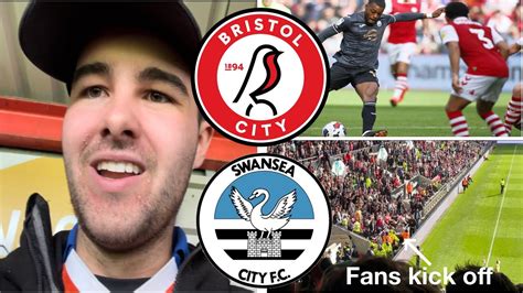 Bristol City 1 1 Swansea City Chaos Limbs And Angry Home Fans Match Vlog Youtube