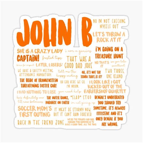 John B Outer Banks Quotes Sticker By Mutualletters Redbubble