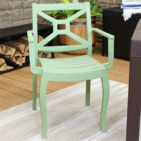 Sunnydaze Tristana Plastic Outdoor Patio Arm Chair Outdoor Furniture