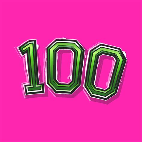 Number 100 One Hundred Cool Trendy Text Graphic 553494 Vector Art At