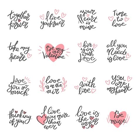 Premium Vector Hand Drawn Love Lettering Collection