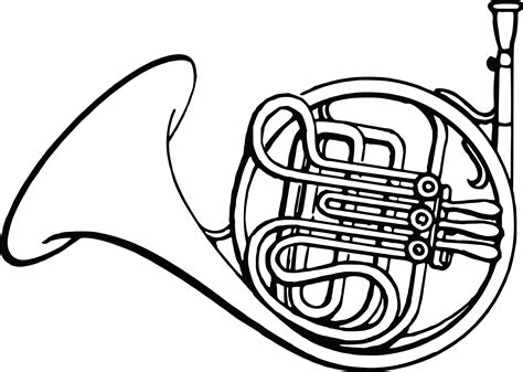 French Horn Png Black And White Transparent French Horn Black And White