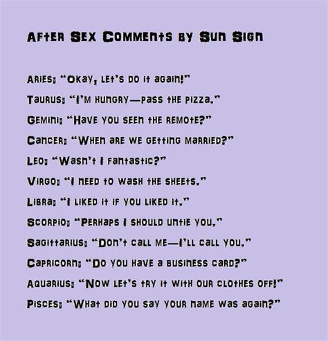After Ments By Sun Sign Sexy Sun Signs Pinterest After Sex