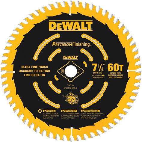 Shop Dewalt Precision Trim 7 14 In 60 Tooth Standard Carbide Circular