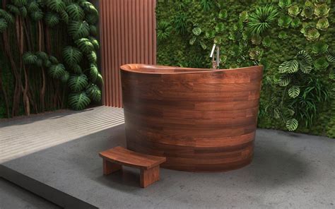 Relaxing soaking tubs easily wash away the stress of the day. Aquatica True Ofuro Duo Wooden Freestanding Japanese ...