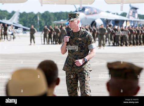 Maj Gen Gary L Thomas Speaks During The 2nd Marine Aircraft Wing