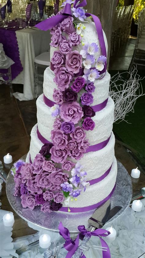 Purple Roses Wedding Cake Wedding Cake Roses Purple Roses Wedding