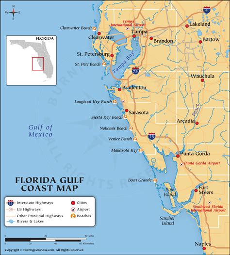 Florida Gulf Coast Map Map Of Florida Gulf Coast
