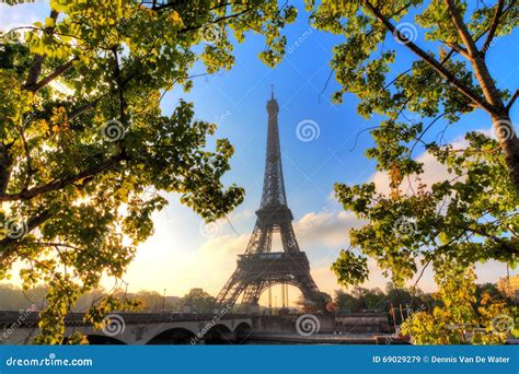 Green Morning Eiffel Stock Image Image Of Beautiful 69029279