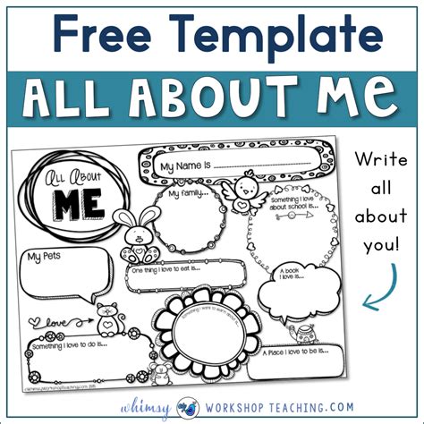 Getting to know you activity. About Me Writing Template - Whimsy Workshop Teaching