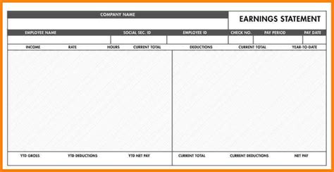 I Need A Pay Stub Template Excel Templates