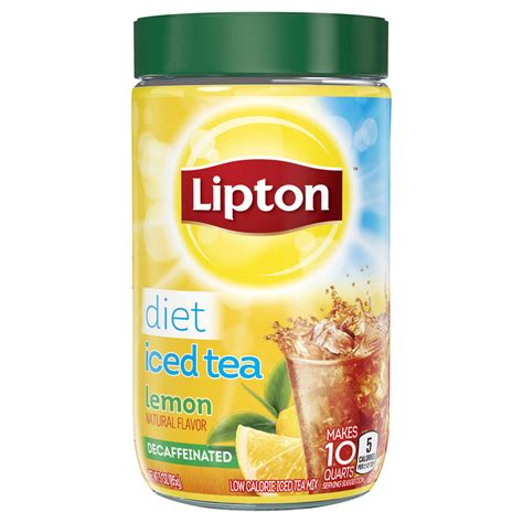 Lipton Diet Decaffeinated Lemon Iced Tea Mix Shop Tea At H E B
