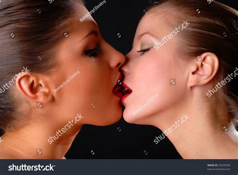 Two Beautiful Women Kissing Black BackgroundẢnh Có Sẵn23939938 Shutterstock
