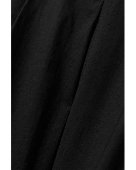 Alc Darby Belted Pleated Linen Blend Twill Wide Leg Pants In Black