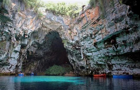 Melissani Cave Tourist Attraction In Greece