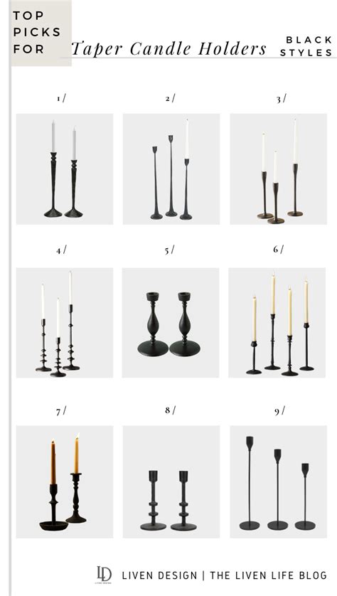 Black Taper Candle Holders Taper Candlestick Black Candlestick Taper