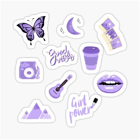Pastel Purple Pack Sticker For Sale By Coralchew Redbubble