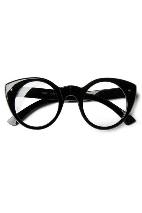 50s All About Eve Cat Eye Geeks Glasses Black